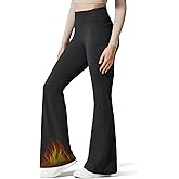 G4Free Barefeel Women's Fleece Lined Flare Workout Yoga Pants Winter Thermal High Waist Leggings Causal with Pockets