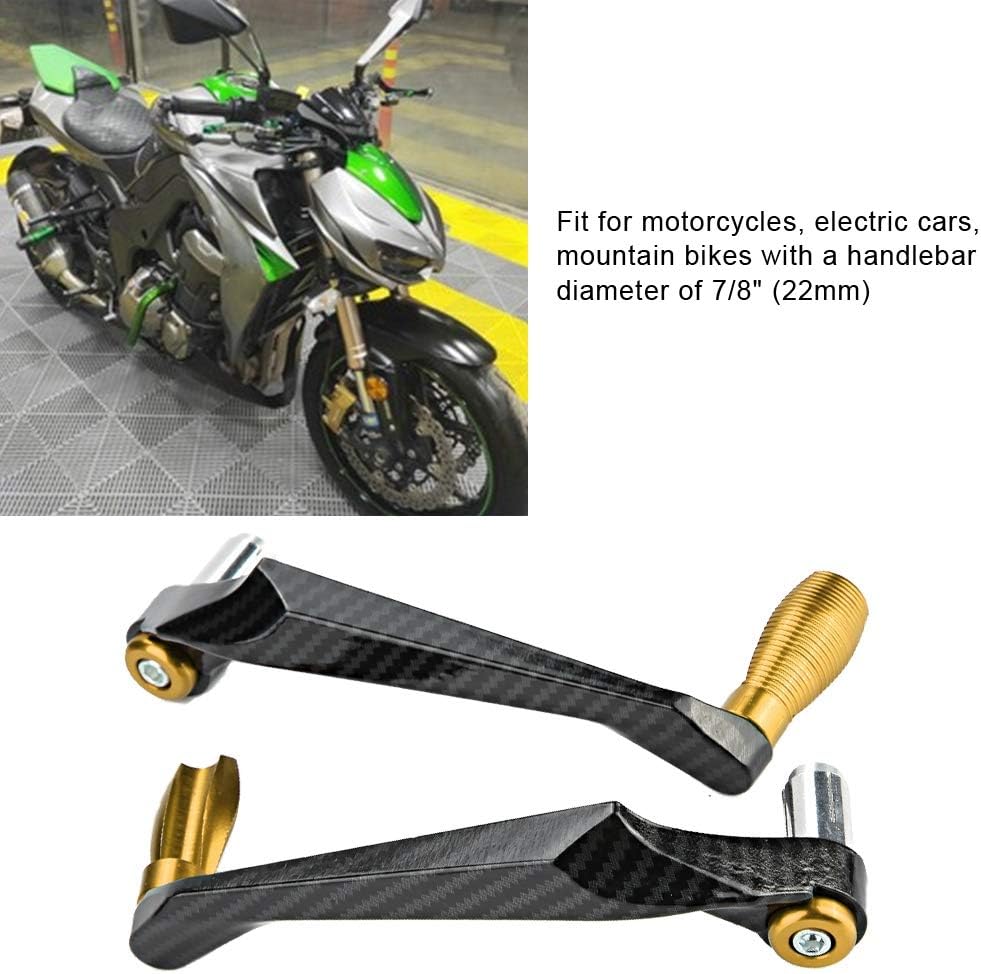 Aramox Motorcycle Motorbike Brake Lever Guards, 7/8 inch Universal Aluminum Alloy Motorcycle Handlebar Brake Protector (Gold) - Image 4