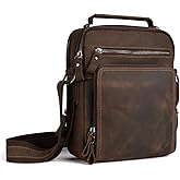 POPBOBZHUO Men’s Leather Messenger Bag for business Man’s Purse Top layer Cowhide Crossbody Shoulder bag for man