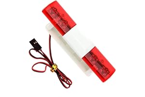 RC Car Alarming Light,WONFAST RC Model LED Police Night Light Bar Flash Lamp Compatible with 1/10 1/8 RC Model Car for HSP Tamiya CC01 Axial SCX10(Red)