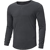 X-thud Men Long Sleeve Crew Neck Shirts Casual Pullover Underwear Tops Slim Fit Thermal Undershirt Base Layer