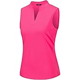 Vidusou Womens Sleeveless V Neck Golf Polo Shirts