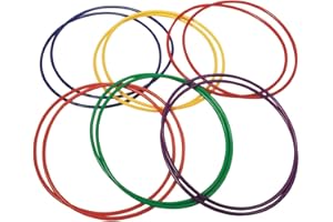 S&S Worldwide No-Knott Hoops, 24". Super Durable, Institutional Quality Hoops for Hula, P.E. Station Marking and More. 0.10" Thick x 0.85" Diameter Cross Section PE Plastic Tubing. Pack of 12 Hoops.