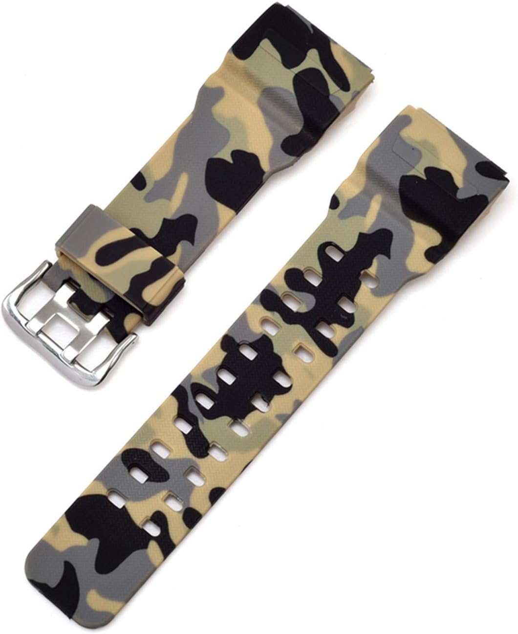 Ttyug Watchband Shock Rubber Watch Strap Bands Waterproof Sport Watch Belt with Tools from Watches Camouflage Yellow