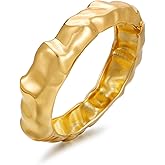 RAUCHBE Gold/Silver Chunky Bangle Bracelets for Women Wide Cuff Bangle Wrist Cuff Bracelets Jewelry