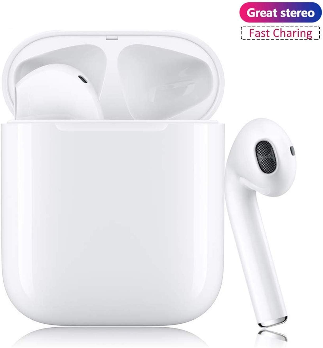 Bluetooth Headphones,Bluetooth 5.0 Wireless Earbuds,Noise Canceling 3D Stereo IPX5 Waterproof Sports Headset,Pop-ups Auto Pairing,compatible with Apple Airpods Android/Iphone Airpods2