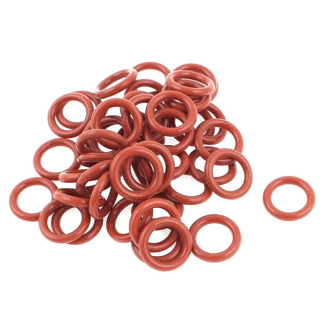 Sourcingmap 50 Pcs 12mm x 8mm x 2mm Rubber O Ring Oil Seal Gasket Replacement Red