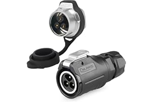 CNLINKO LP-16 3 Pin Circular Aviation Connector Kit Male Plug and Female Socket M16 IP68 Waterproof, PBT Plastic Shell Quick Plug (3 Pin Single Set)