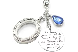 IDLAN Wedding Bouquet Locket Charm Rhinestone Photo Frame Memorial Bridal Bouquet Charm Memorial Photo Keepsake Something blue