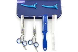 LIGICKY Baby Hair Cutting Scissors Set Professional Safety Round Tip Stainless Steel Hair thinning Shears Bang Hair Scissor f