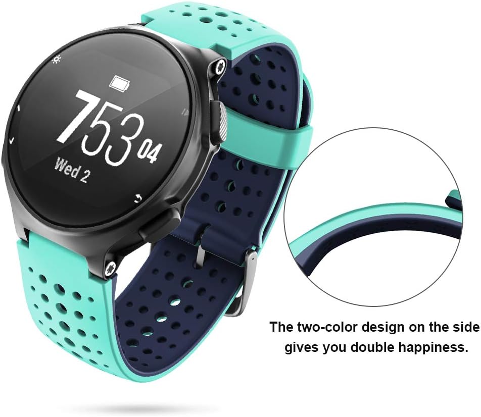 NotoCity Compatible with Foerunner 235 Strap Sport Silicone Watch Strap for Forerunner 230/220/ 235/620/630/735XT Smartwatch(mint green) - Image 3