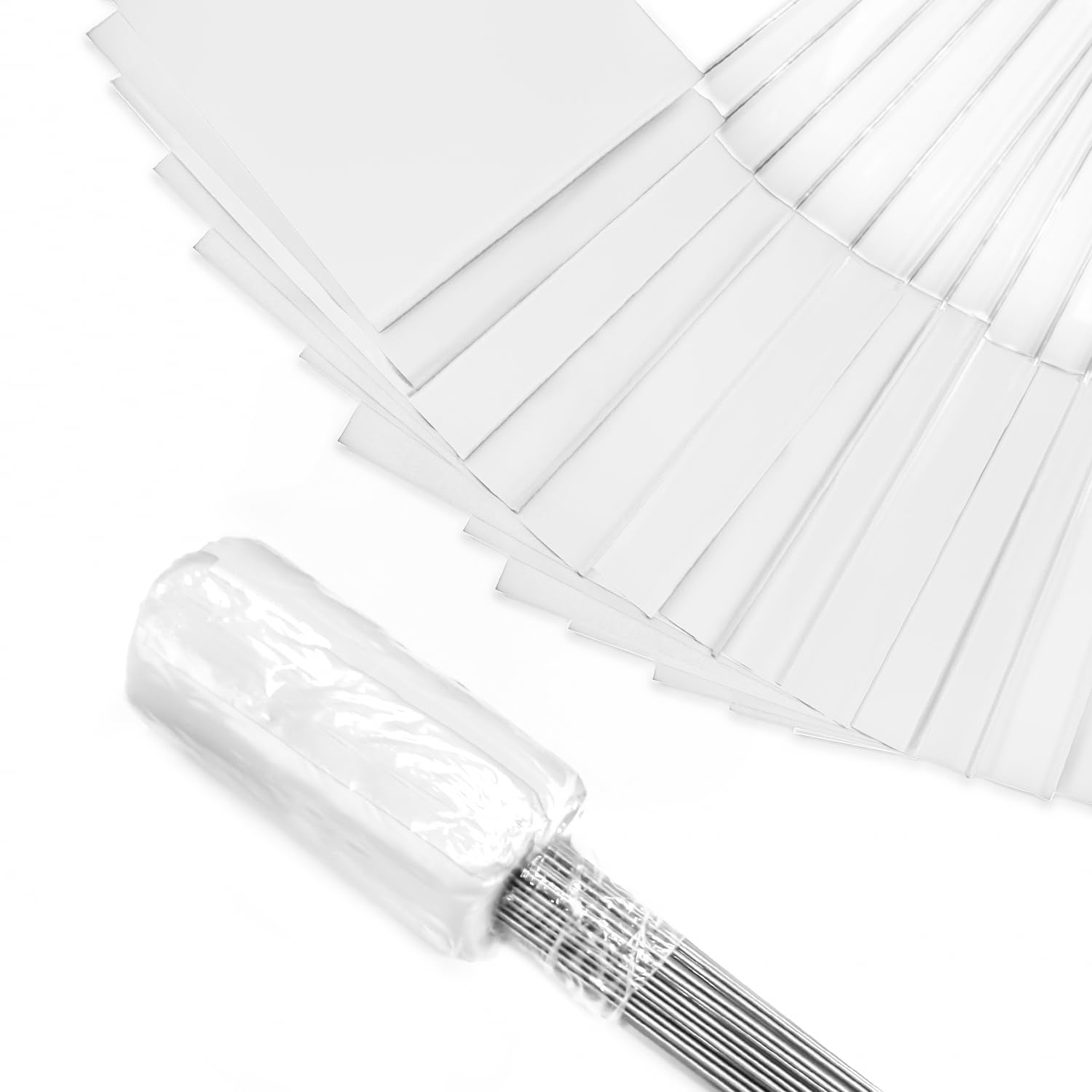 Zozen 100 Pack White Marking/Marker Flags, 38 x 10 x 13 cm, Lawn/Landscape/Marker/Survey/Irrigation Flags, Used in conjunction with the distance measuring wheel.