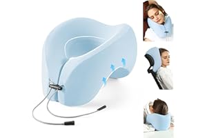 jiaao Travel Pillows for Airplanes, Advanced Neck Support for Long Flights, Face Down Pillow for Sleeping, U Shape Memory Foam Pillows for Traveling, Car, Home, Trains, Self-Driving Cars