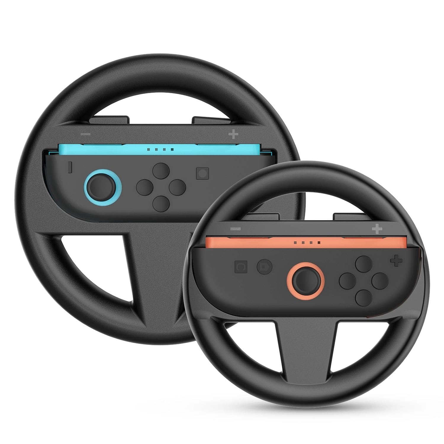 TNP Switch 2 Steering Wheel Racing Compatible with Nintendo JoyCon 2 (2025) - Switch 2 Wheels for Mario Kart & Racing Games, Controller Accessory Grip Handle Kit Attachment, (Set of 2 Black)