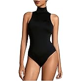 Milumia Women Sexy Mock Turtle Neck Sleeveless Tank Top Bodysuit