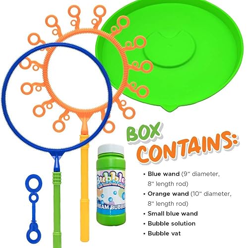 Giant Bubble Wand Set for Kids and Adults, Big Bubbles Makers with