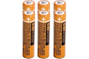 ZZWJBCYLE 6 Pack HHR-55AAABU NI-MH AAA Rechargeable Battery for Panasonic, 1.2v 550mah Rechargeable AAA Batteries for Panasonic Cordless Phone Handset, Remote Controls, Electronics