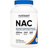 Nutricost NAC (N-Acetyl L-Cysteine) Supplement (600mg, 240 Capsules) - Non-GMO, Gluten Free