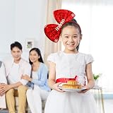Eruinfang Women Girls Red Christmas Bow Headband Hair Accessory Bowknot view 5