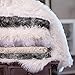 Chanasya Super Soft Fuzzy Fur Faux Fur Cozy Warm Fluffy Beautiful Geometric Pattern Plush Sherpa White Fur Microfiber Throw Blanket (50
