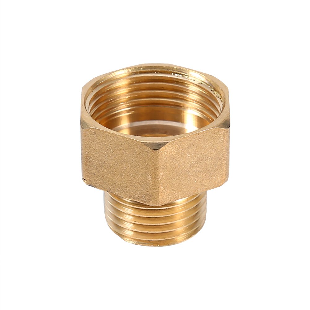 Brass Pipe Reducer Adapter 1/2" Male to 3/4" Female BSPT Thread, Corrosion-Resistant Water Gas Connector for Garden Hose Plumbing, Home DIY Pipe Fitting