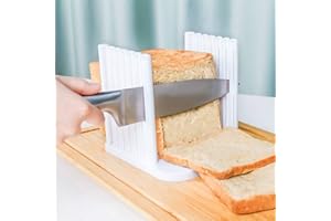 JJYHEHOT Bread Slicer for Homemade Bread, Adjustable Toast Slicing Guide, Slices Evenly Loaf Cutting Guide, Foldable Sandwich Bagel Cutter Machine