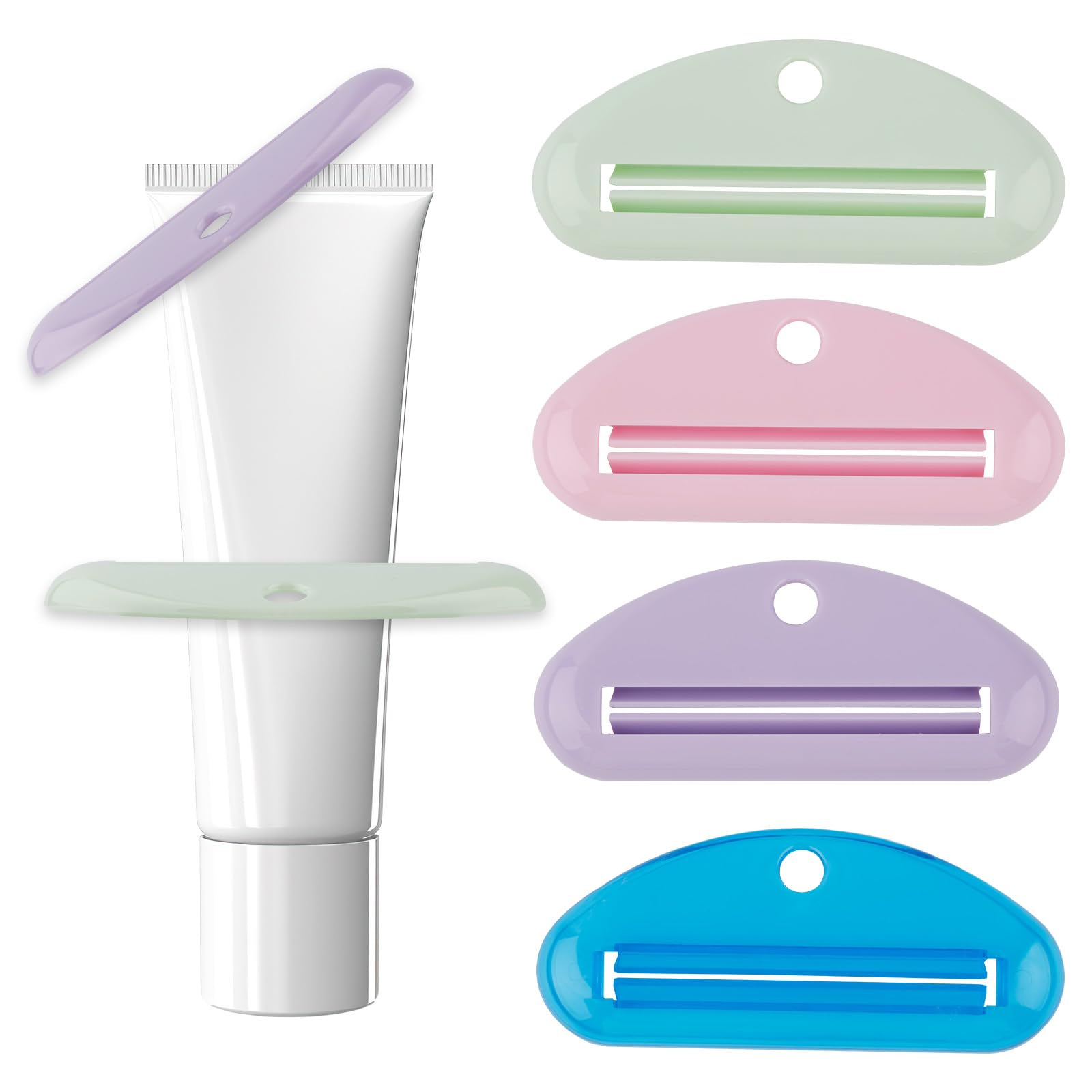 Photo 1 of 8pcs Toothpaste Squeezer, Plastic Toothpaste Tube Roller Squeezer Assorted Colors Tooth Paste Clip Holder Tool for Bathroom Home Use (Color 2)