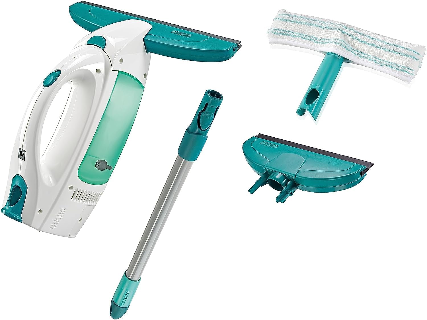 Leifheit Window Vacuum Cleaner Set Dry and Clean, turquoise / white, 25 x 22 x 48 cm,51016