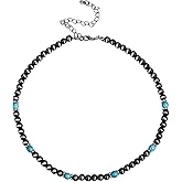 Desnuage Turquoise Navajo Pearl Necklaces for Women Hypoallergenic Vintage Western Cowgirl Jewelry for Women