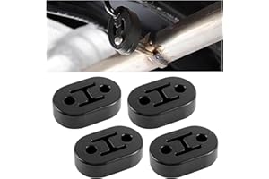 Flygun 4 PCS Car Exhaust Pipe Support Bracket, Rubber Two-hole Shock-absorbing Muffler Suspension Lugs, Muffler Lifting Ear Modification Aaccessories, Compatible with Trucks, Cars, and SUVs (Black)