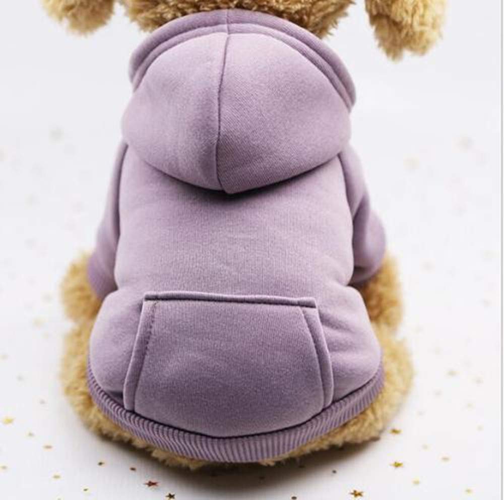 Idepet Dog Clothes Pet Dog Hoodies for Small Dogs Vest Chihuahua Clothes Warm Coat Jacket Autumn Puppy Outfits Cat Clothing Dogs Clothing(XS,Purple)