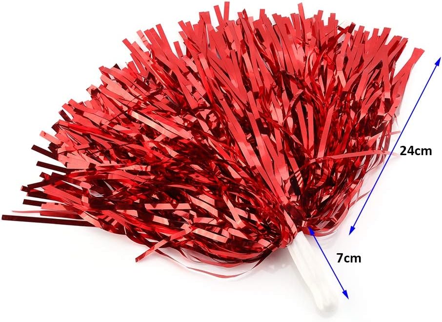6pcs Cheerleading Pom Poms with Baton Handle - Image 5