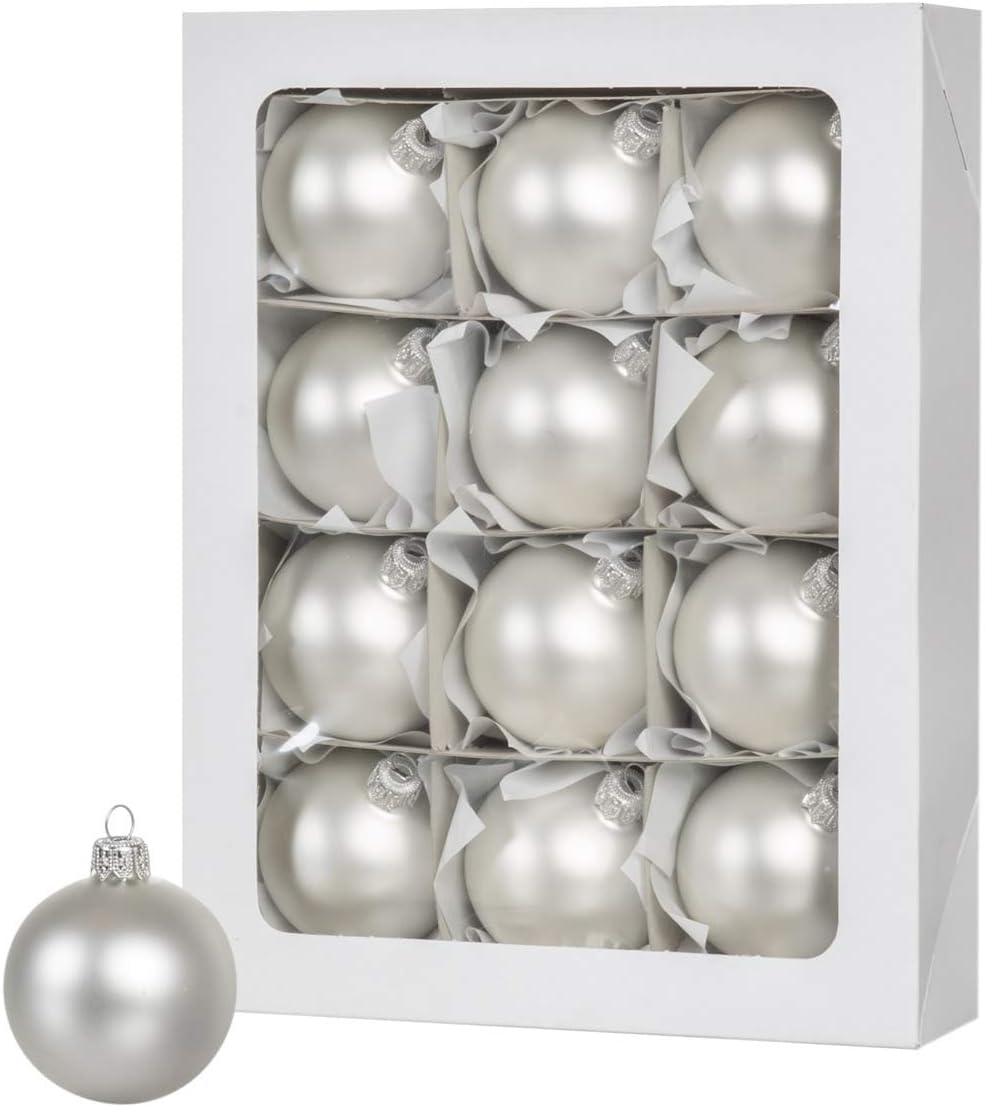FairyTrees Christmas Balls For a Christmas Tree, FairyBaubles, Colour: Silver, 12 Piece Set, Diameter: 6 cm, FTZ01-6-S