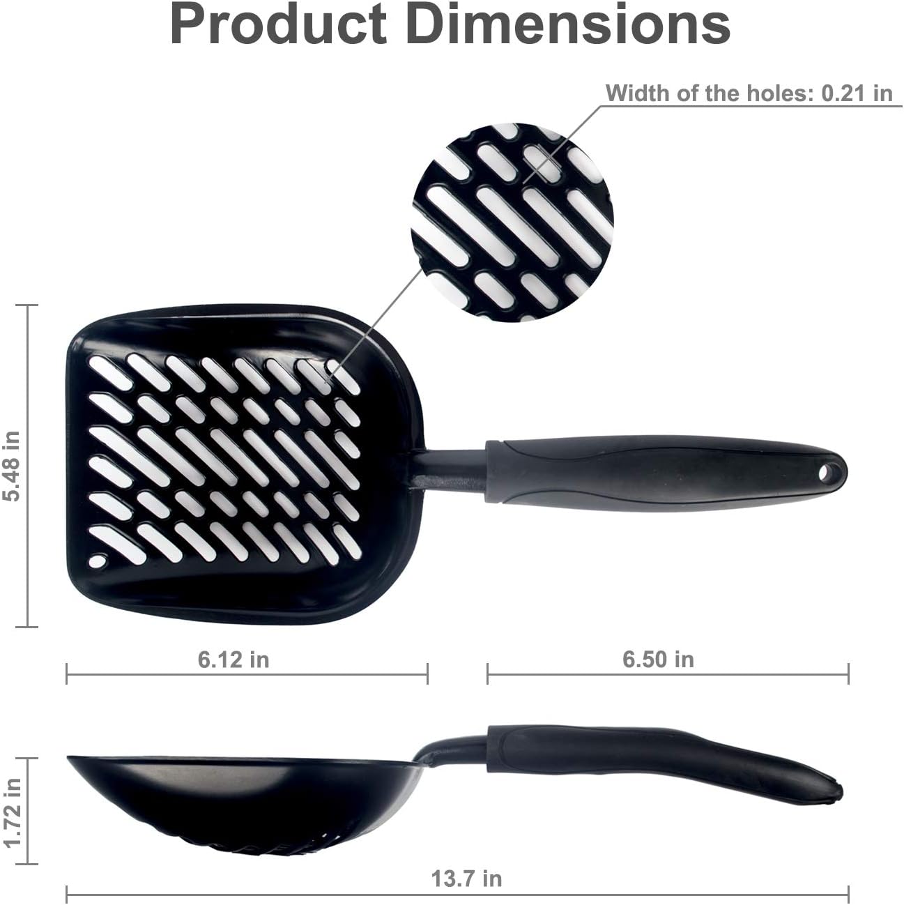 VehiGo Metal Cat Litter Scoop with a Deep Shovel Design - Image 3