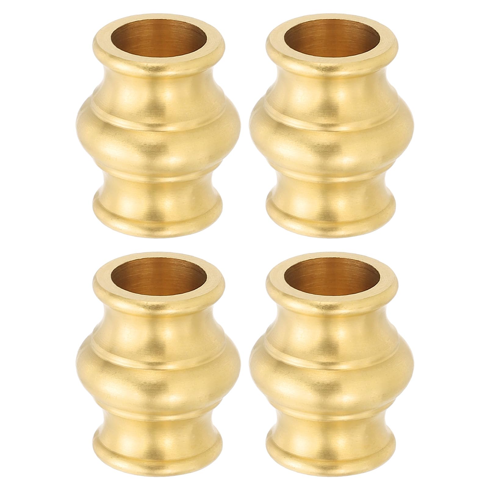 PATIKIL Lamp Solid Brass Neck, 4 Pcs Turned Brass Spindle Slips Lamp Finial Pipe Light Fixture for Lamp Rod Light Repair Decoration, 22 x 25mm