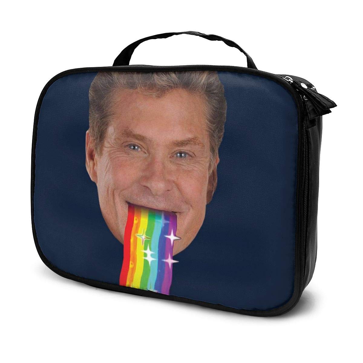 Multi-Functional Bag With Compartments David Hasselhoff Puking Rainbow Snapchat Filter Professional Cosmetic Pouch Travel Kit Makeup Boxes Makeup Bag