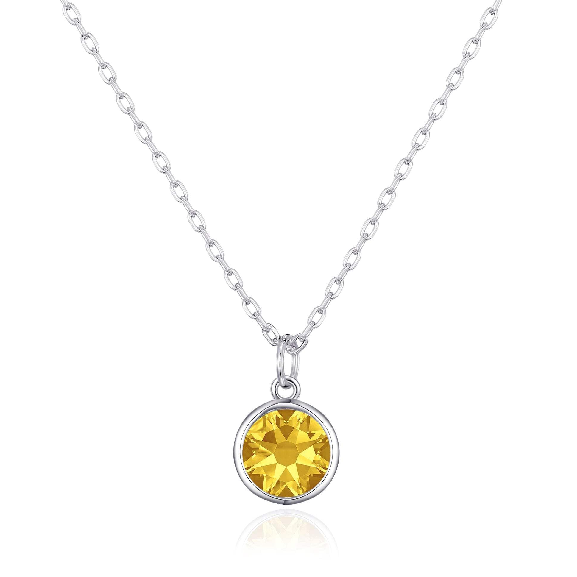 Philip Jones Yellow Crystal Necklace Created with Zircondia® Crystals