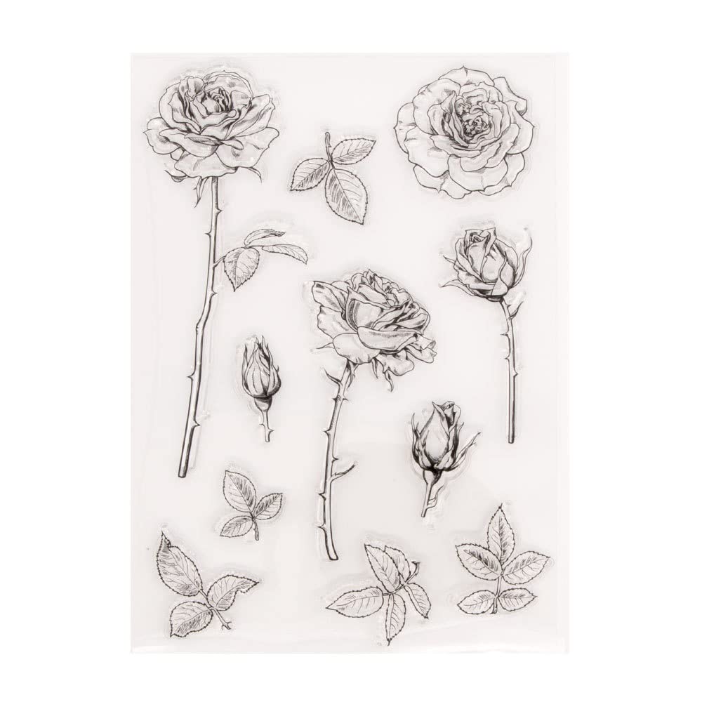arriettycraft DIY Flowers Leaves Roses Rubber Stamps Clear Stamps for Card Making Decoration and DIY Scrapbooking -A1893