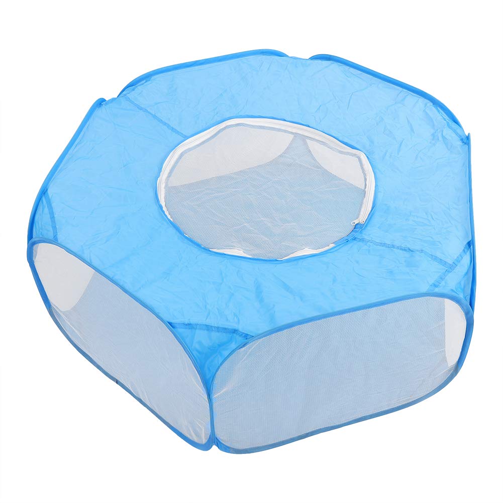 Small Animal Game Fence, Hamster Playpen, Foldable Autoopen Exercise Crawling Pet Tent Hamster Fence Cloth for Hamsters Chinchillas(sky blue)