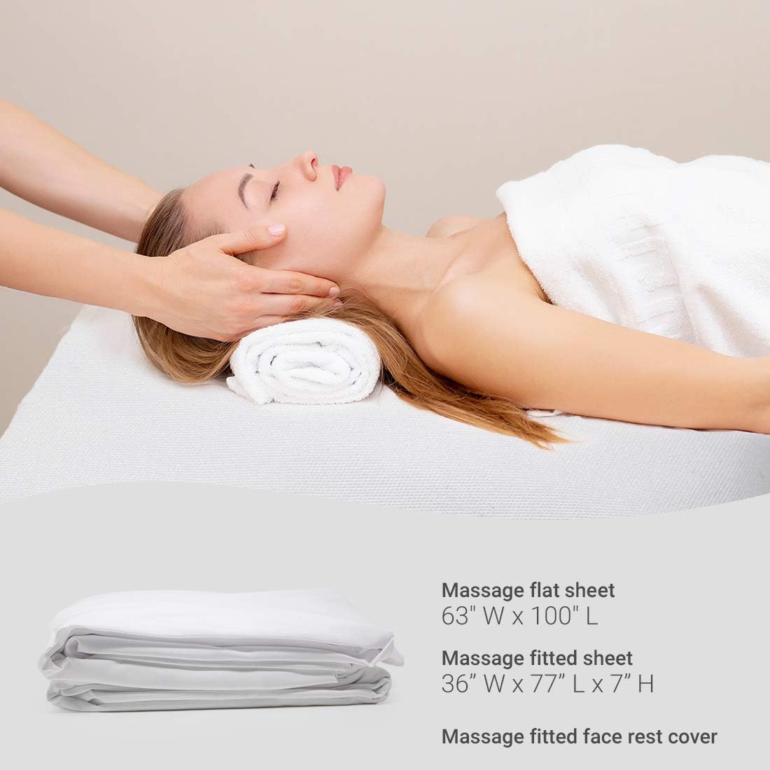 ForPro Premium Microfiber 3-Piece Massage Sheet Set, White, Ultra-Light, Stain and Wrinkle-Resistant, Includes Massage Flat Sheet, Massage Fitted Sheet, and Massage Face Rest Cover: Health & Personal Care