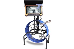 Gatebig Sewer Camera 100Ft/30M, 7”Endoscope Camera with 12 White Light Led,Pipe Inspection Camera with DVR Function, IP68 Waterproof Plumber Camera Snake with 8GB Memory Card