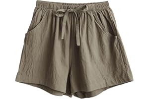 Shorts for Women Drawstring Elastic Waist Casual Bermuda Short Wide Leg Crop Pants Comfort Loungewear Beach Vacation