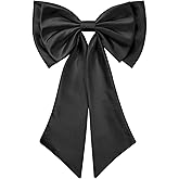 Cutecrop Big Pink Satin Bow for Dresses Women 22'' Large Detachable Dress Bow with Tails Huge Wide Bowknot for Bride Wedding