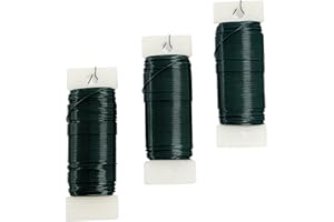 PAULEEN Green Floral Wire 3 Pack 114 Yards 22 Gauge Flexible Paddle Craft Wire for Wreath Making, Christmas Tree, Floral Arrangements and DIY Crafts