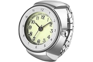 Avaner Men Women Ring Watches: Elastic Band Stainless Steel Quartz Finger Watch