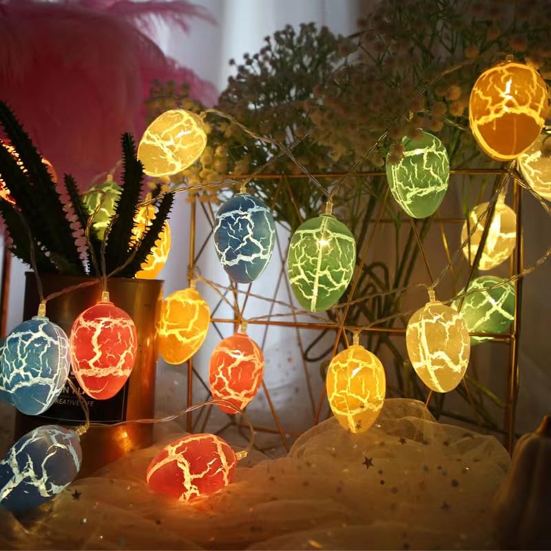 VOL Easter Lights Decorations Outdoor LEDs Easter Lights, Easter Colorful String Lights, Easter Party Decor Easter Decoration Outdoor Indoor Home Tree Easter Hunt Party