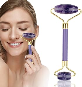 Face Roller, Cftdis Facial Roller Spa Roller Jade Roller Quartz Roller for Eye Puffiness,Anti Aging Massage Facial Tools Face Slimming Body Neck Head Massager