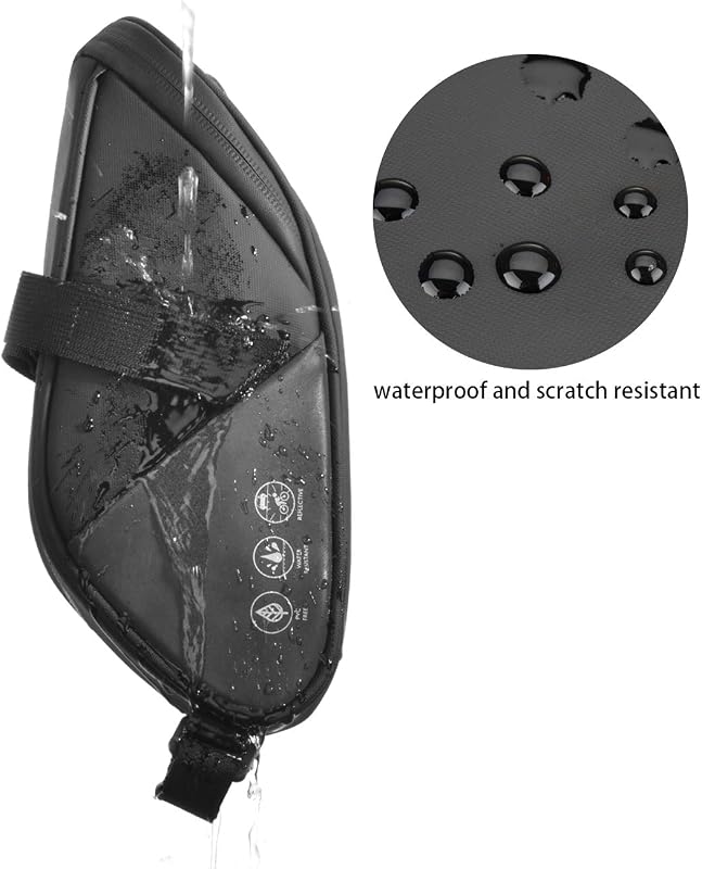 Sacoche de Selle de vélo avec réfléchissant, Sac de Queue de vélo étanche, Sac de siège sous Le siège résistant à la déchirure, Sac de vélo de Route VTT pour Le Cyclisme en Plein air