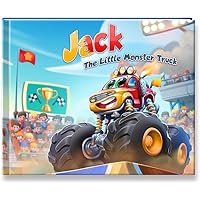 STORYBUG Personalized Monster Truck Story Book - Kids Custom Book with Name in The Story, 11in x 8.5in, Blue