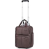 Hanke 16 Inch Underseat Carry On Luggage With Wheels, Small Rolling Suitcase Lightweight Under Seat Carry On Bag, Airline Approved Personal Item Overnight Softside Travel Luggage Bag,Coffee